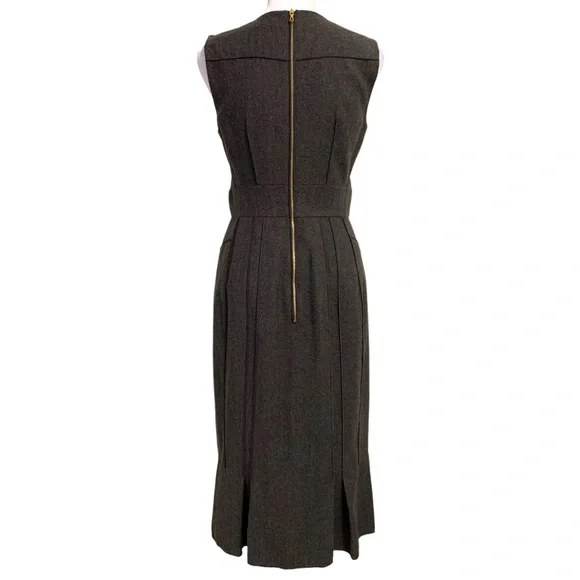 Magaschoni | NWOT Sleeveless Midi Sheath Dress in Charcoal Gray Size 2 - Picture 2 of 16